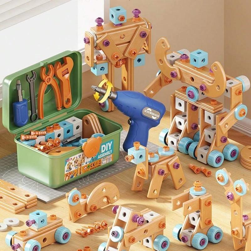 126-Piece Creative Wooden Construction & Tool Set  Early Education