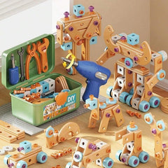 126-Piece Creative Wooden Construction & Tool Set  Early Education