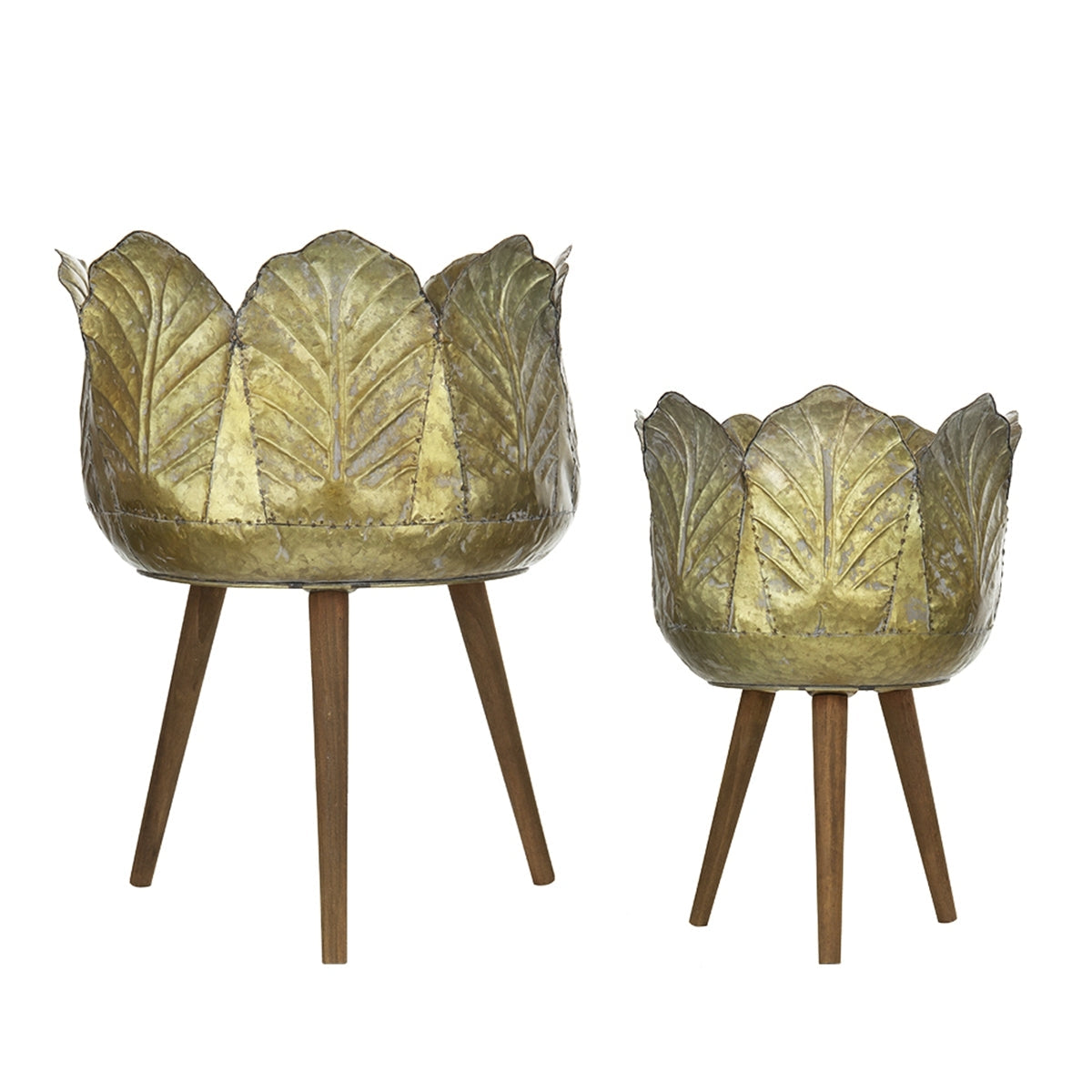 set of 2 metal Indoor planters
