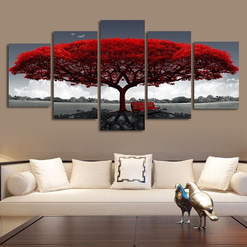 5Pcs Canvas Print Paintings Landscape Pictures Wall Art Modern Living