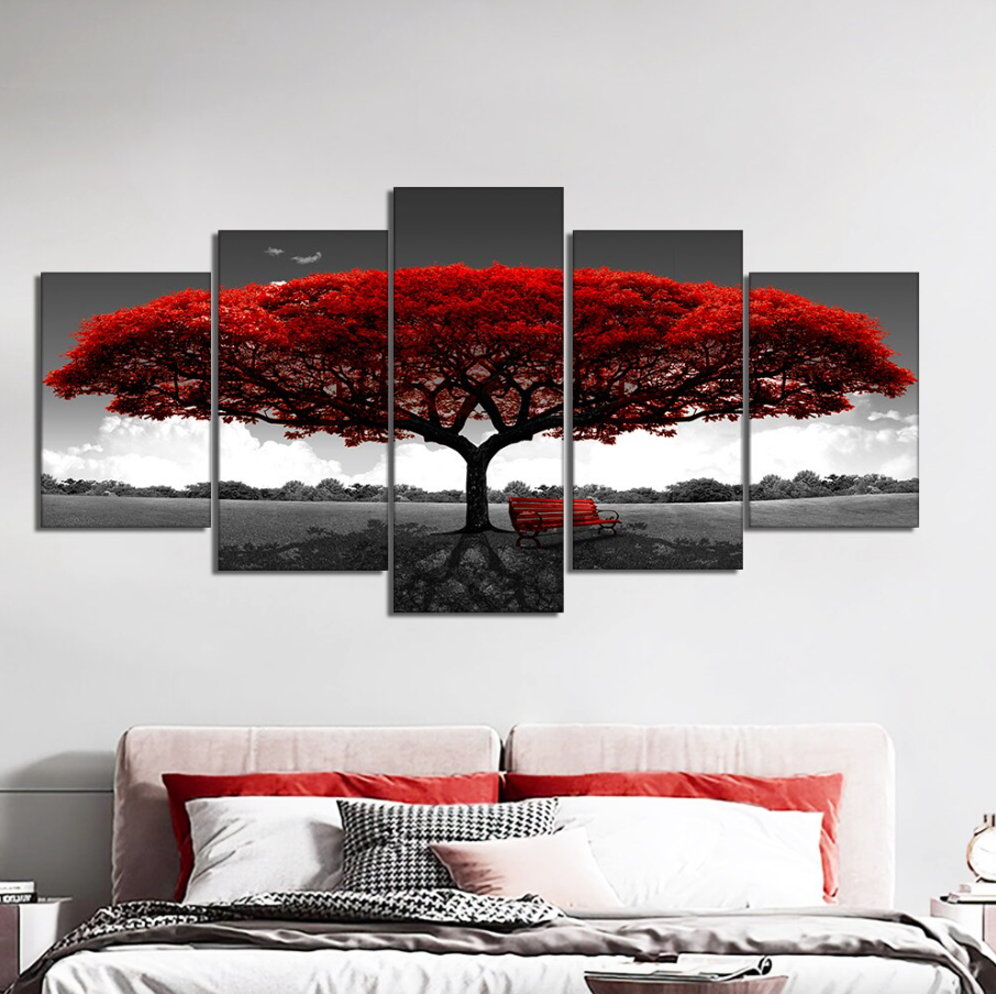 5Pcs Canvas Print Paintings Landscape Pictures Wall Art Modern Living