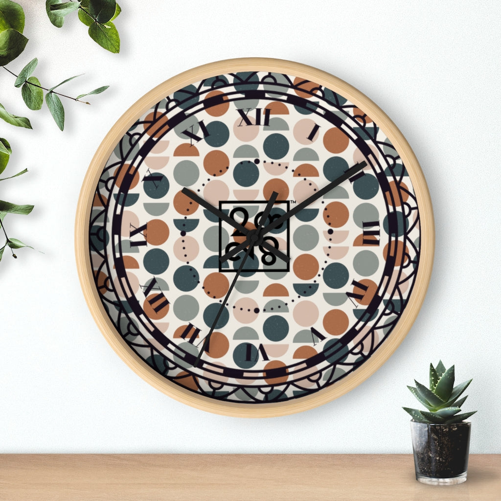 2882Time™ Halves & Wholes Retro Dot Geometric Clock