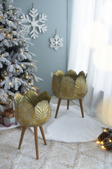 set of 2 metal Indoor planters