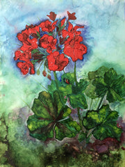 Geraniums : Original Painting