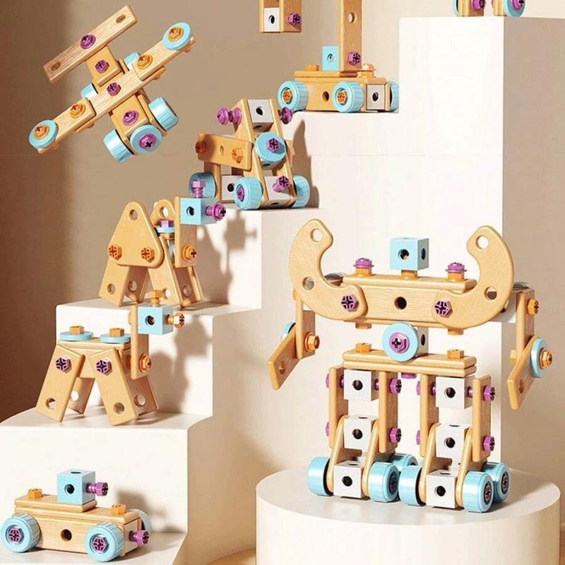 126-Piece Creative Wooden Construction & Tool Set  Early Education