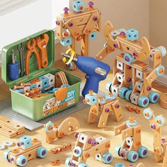 126-Piece Creative Wooden Construction & Tool Set  Early Education