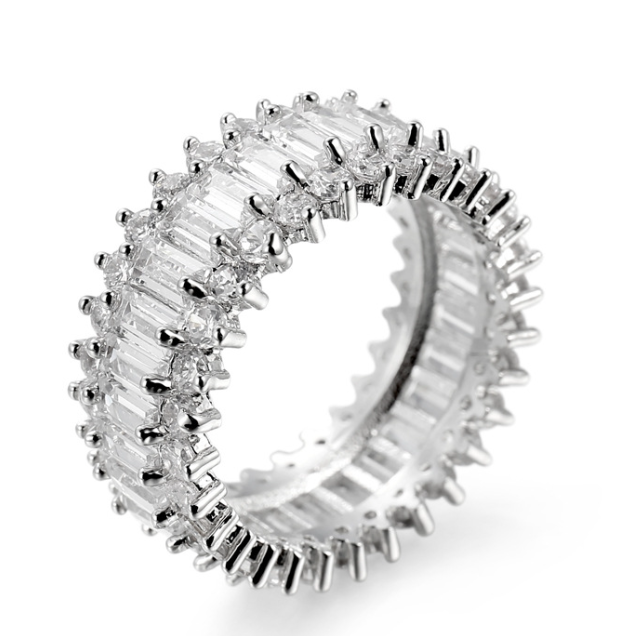 Ring, Circle Ring, White Stone Ring