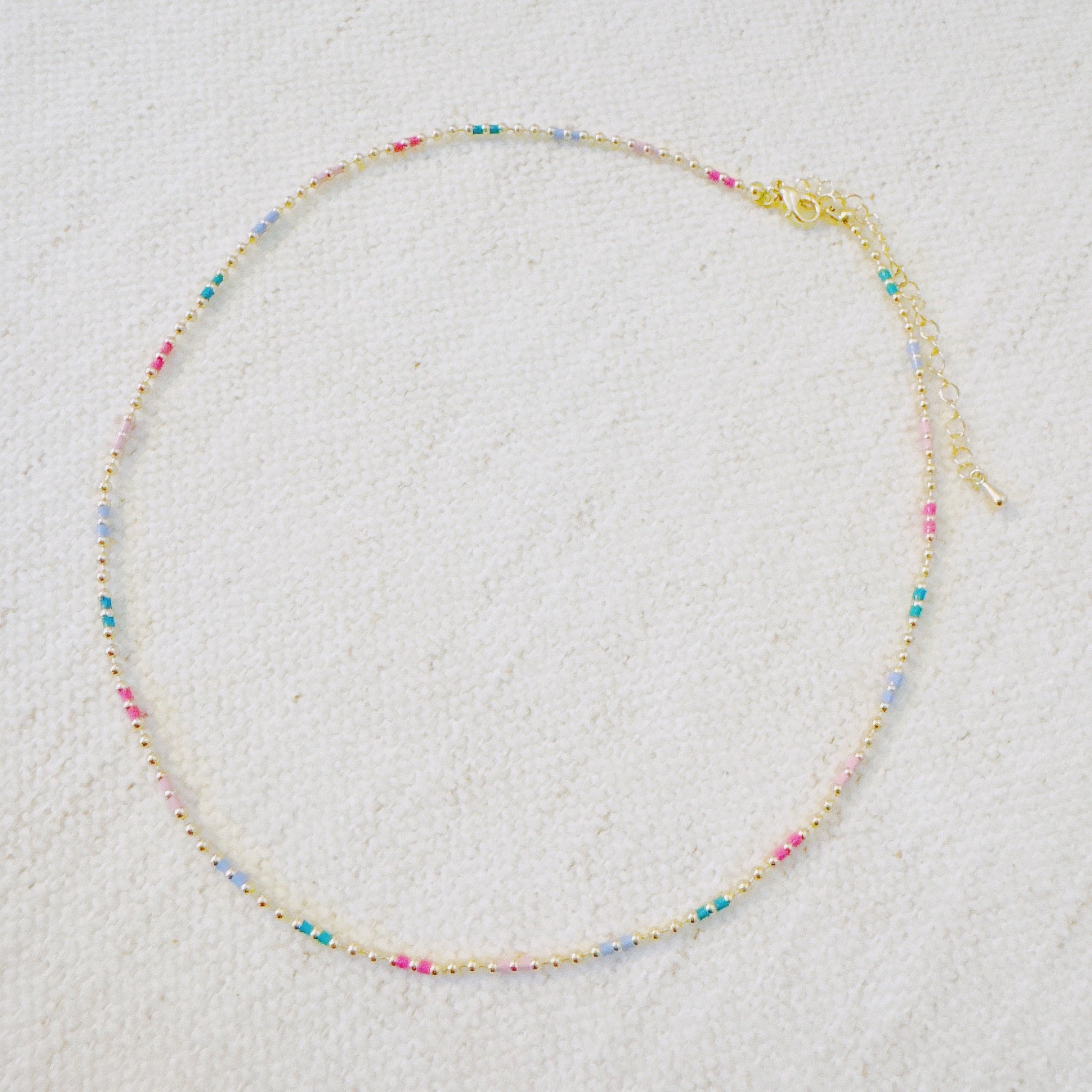 Color Pop Ball Chain Necklace – Dainty Beaded Chain with a Playful