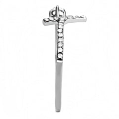 DA145 - High polished (no plating) Stainless Steel Ring with AAA Grade