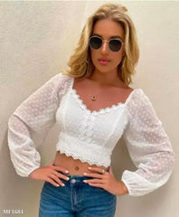 New Ariwal stylish White Lace Crop Top