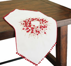 Holiday Berry Wreath Table Runner