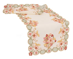MANOR LUXE Primrose Embroidered Cutwork Round Doilies Set of 4, 16