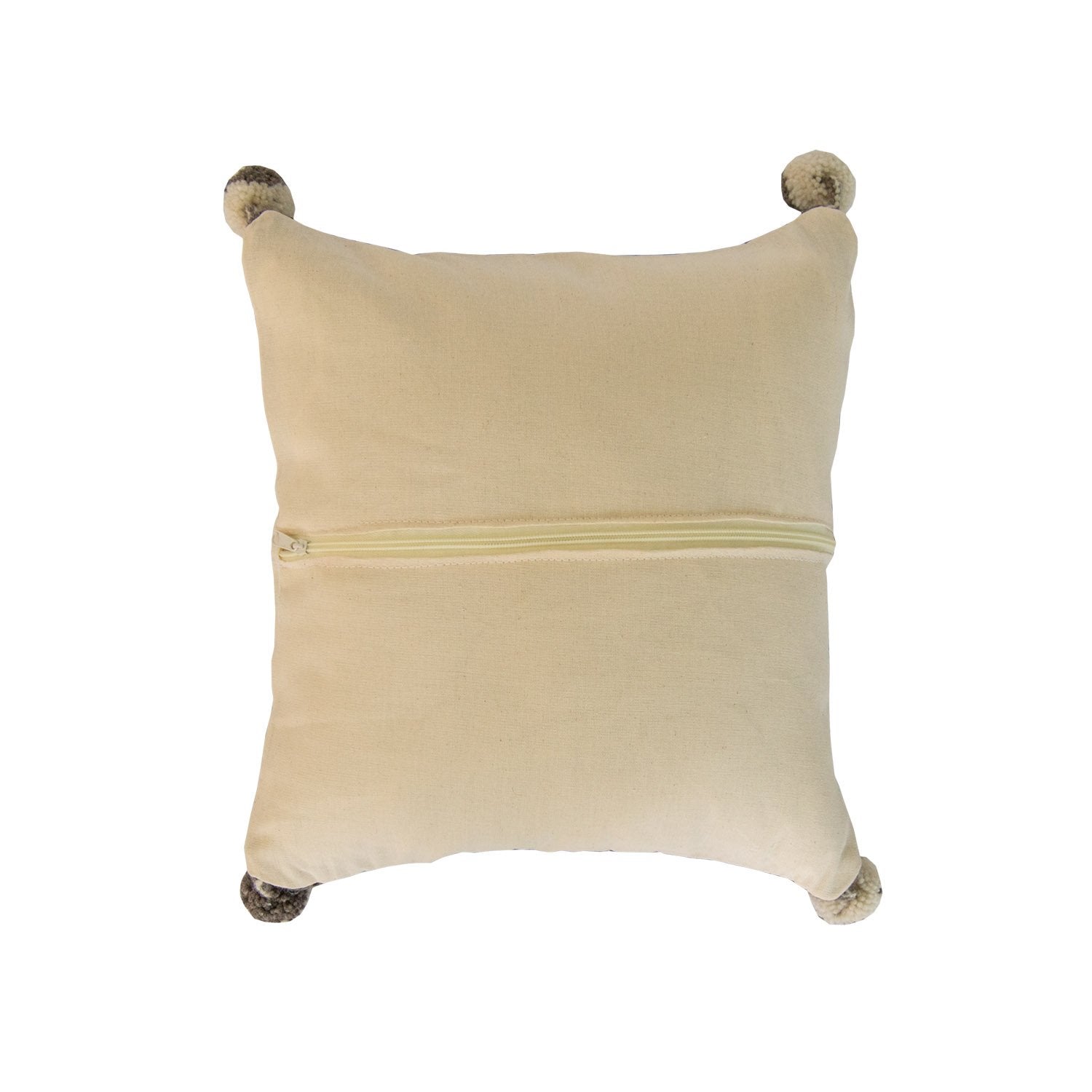 Beige Wool Pillow Cover with Mountains