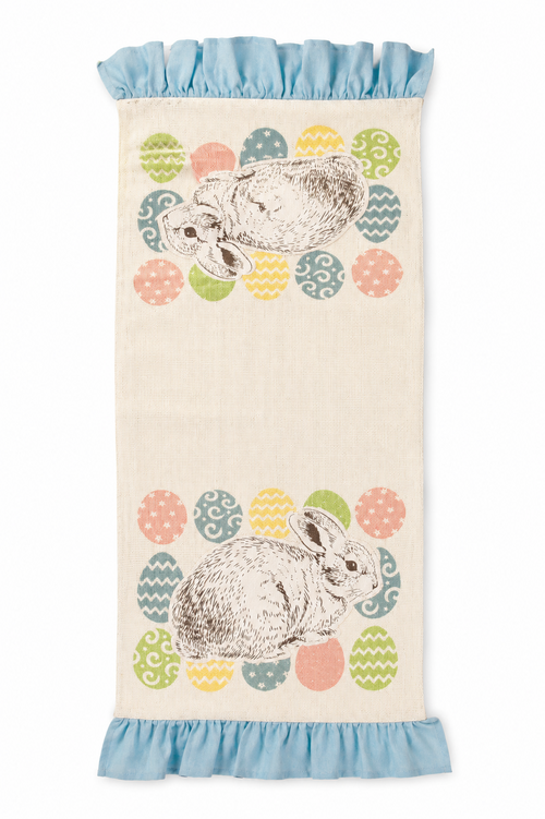 Bunny Eggs Appliqué Jute Table Runner