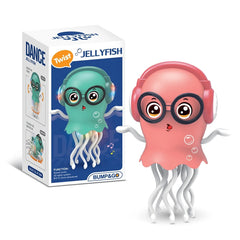 An electrically-powered crawling dancing jellyfish toy, an octopus wit