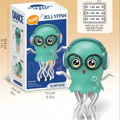 An electrically-powered crawling dancing jellyfish toy, an octopus wit