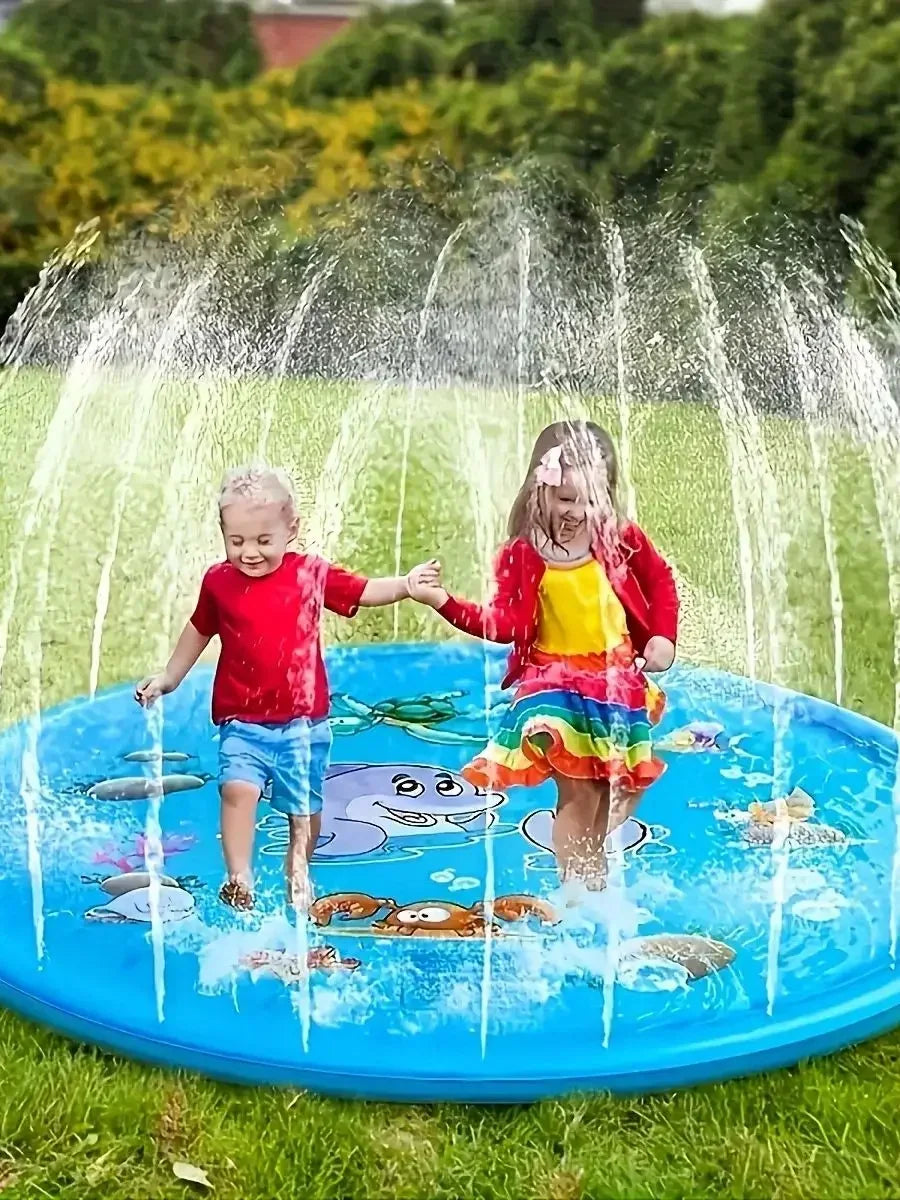 Children Play Spray Mat 100cm Beach Inflatable Water Sprinkler Pad Out
