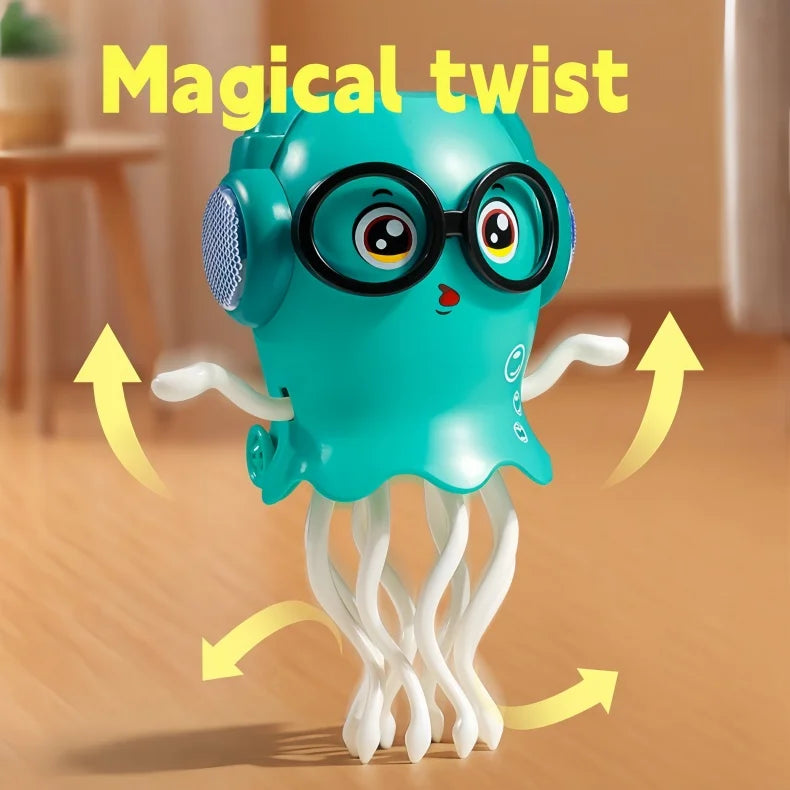 An electrically-powered crawling dancing jellyfish toy, an octopus wit