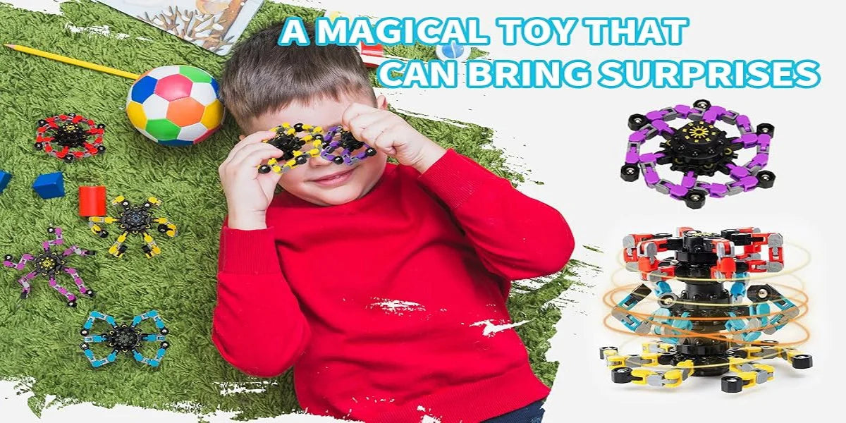 4 Pcs Transformable Fidget Spinners Fingertip Gyros for Kids And Adult