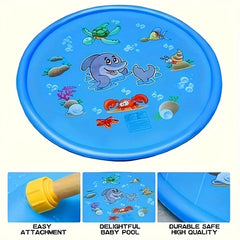 Children Play Spray Mat 100cm Beach Inflatable Water Sprinkler Pad Out