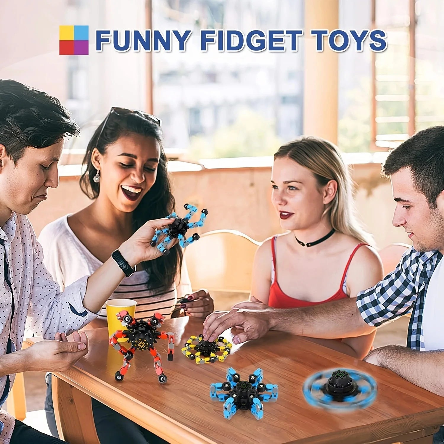 4 Pcs Transformable Fidget Spinners Fingertip Gyros for Kids And Adult