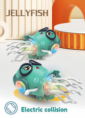 An electrically-powered crawling dancing jellyfish toy, an octopus wit