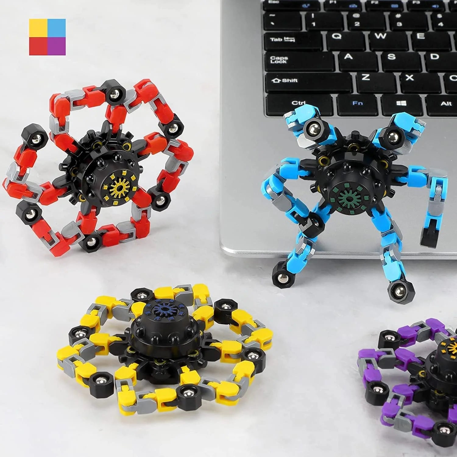 4 Pcs Transformable Fidget Spinners Fingertip Gyros for Kids And Adult