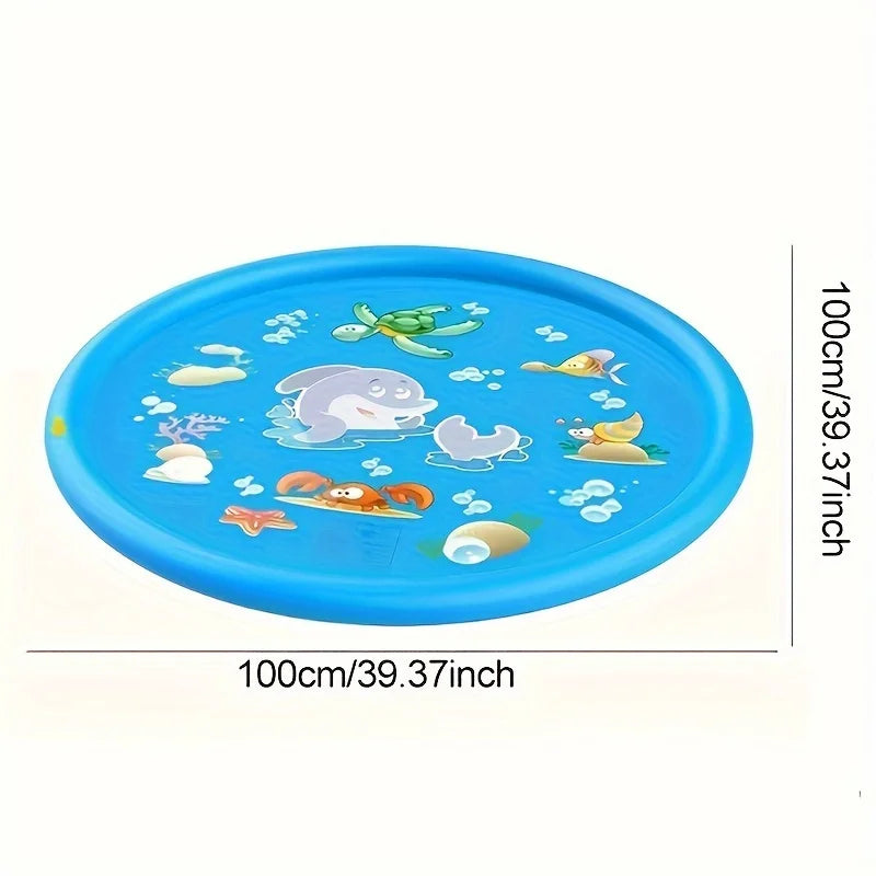 Children Play Spray Mat 100cm Beach Inflatable Water Sprinkler Pad Out