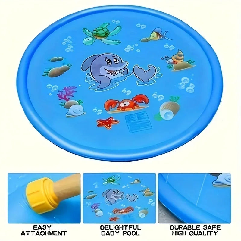 Children Play Spray Mat 100cm Beach Inflatable Water Sprinkler Pad Out