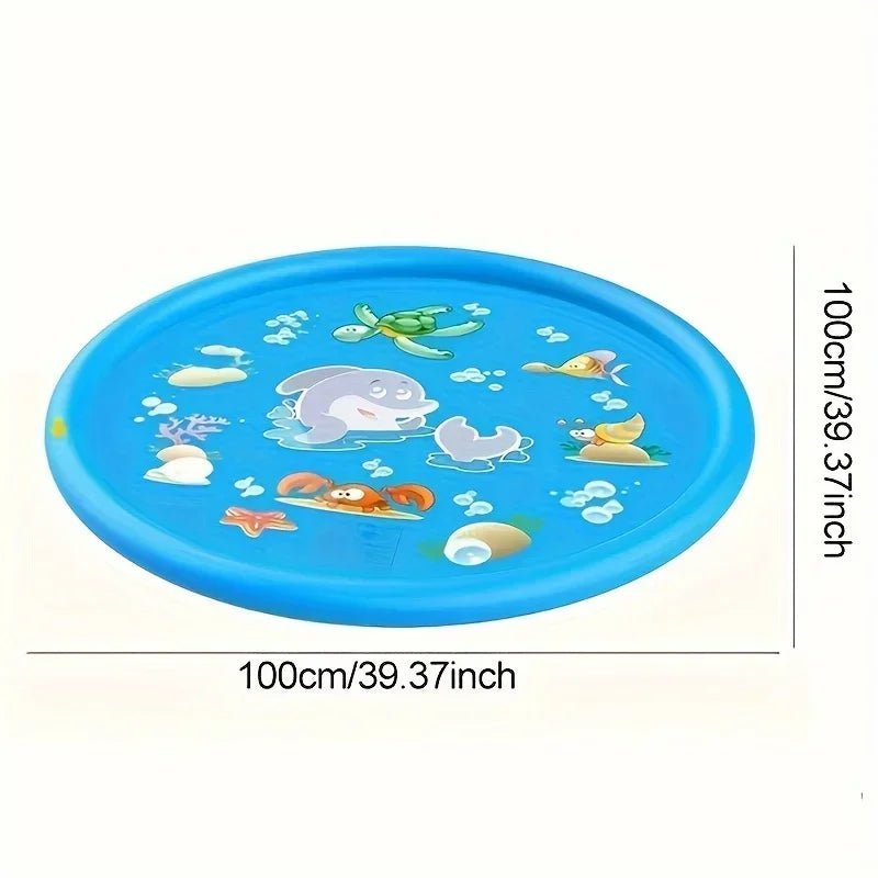 Children Play Spray Mat 100cm Beach Inflatable Water Sprinkler Pad Out