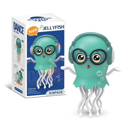 An electrically-powered crawling dancing jellyfish toy, an octopus wit