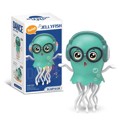 An electrically-powered crawling dancing jellyfish toy, an octopus wit