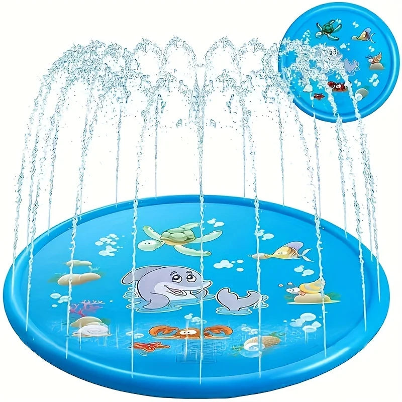 Children Play Spray Mat 100cm Beach Inflatable Water Sprinkler Pad Out
