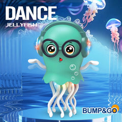 An electrically-powered crawling dancing jellyfish toy, an octopus wit