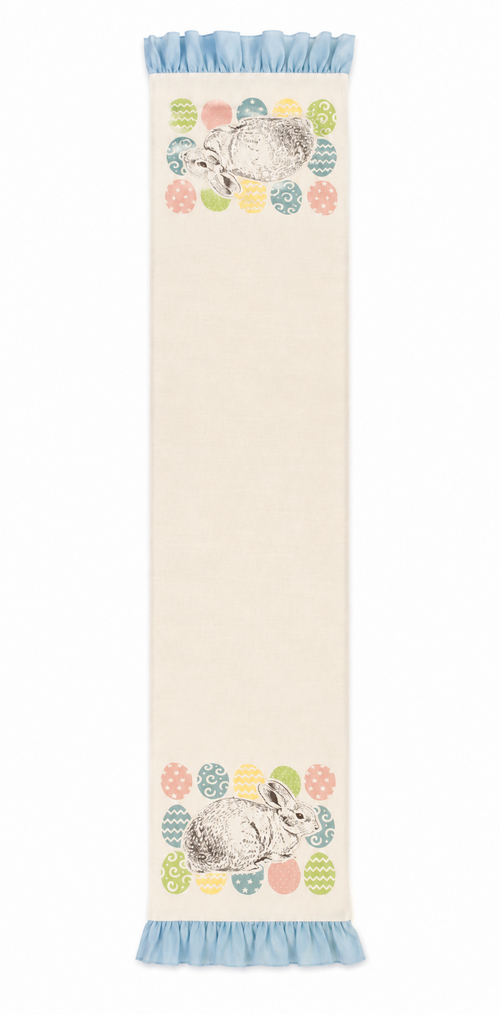 Bunny Eggs Appliqué Jute Table Runner