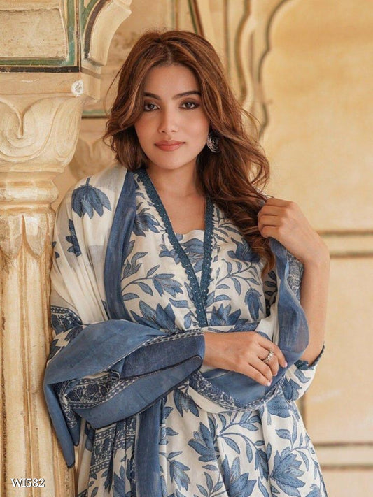 Fully stiched Rayon printed kurti pant duppata