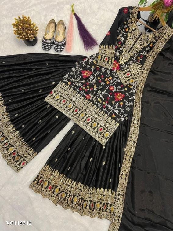 Black Suits Sharara Set