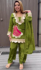 Chinon Fabric  party wear Sharara Set