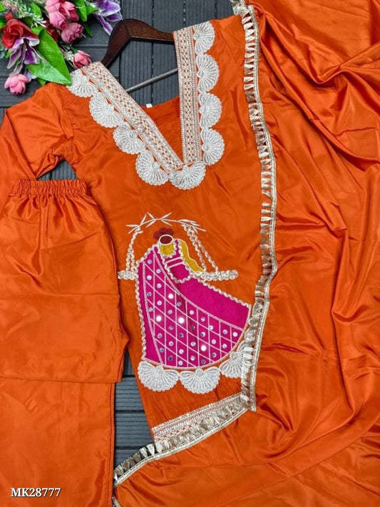 Chinon Fabric  party wear Sharara Set