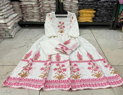 Pure cotton Full ghera Kurti with pant