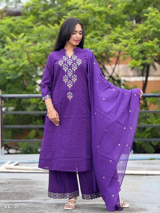 New anarkali kurta set with Cotton Pant & Malmal Dupatta with tier pattern...