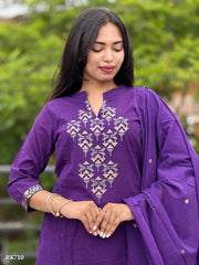 New anarkali kurta set with Cotton Pant & Malmal Dupatta with tier pattern...
