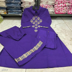 New anarkali kurta set with Cotton Pant & Malmal Dupatta with tier pattern...