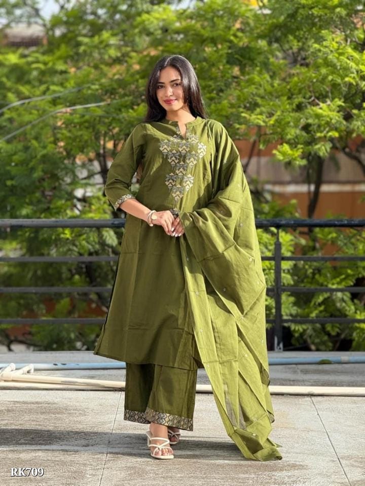 New anarkali kurta set with Cotton Pant & Malmal Dupatta with tier pattern...