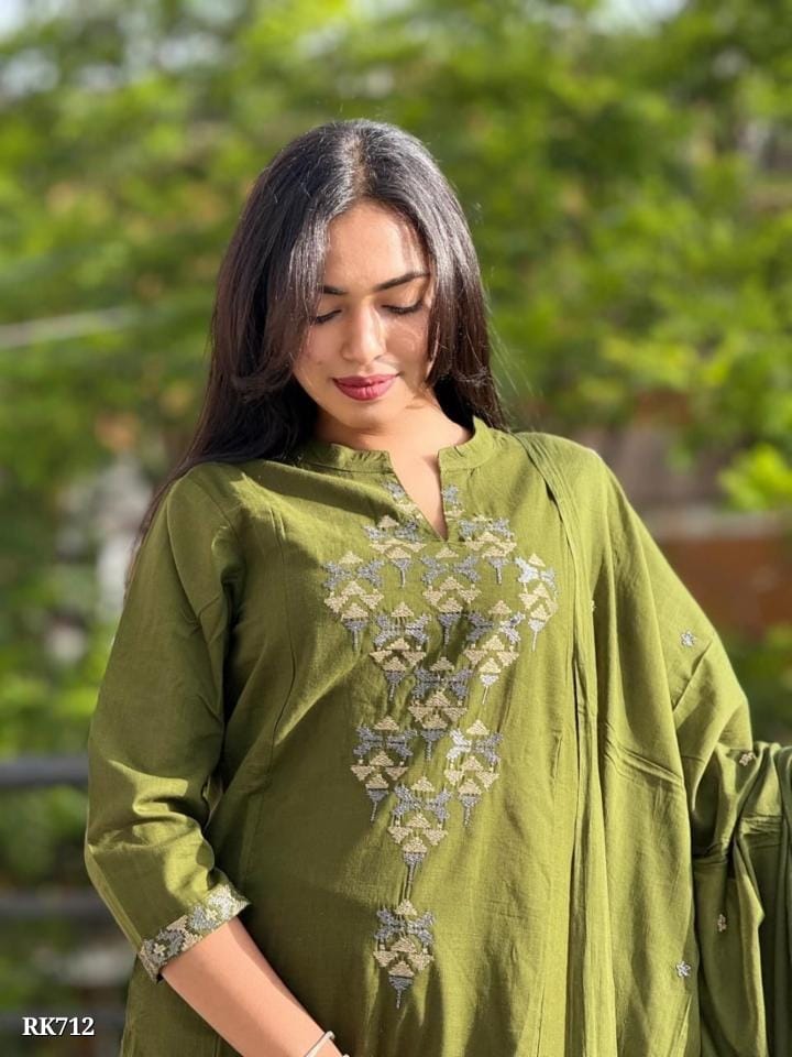 New anarkali kurta set with Cotton Pant & Malmal Dupatta with tier pattern...