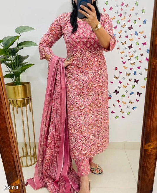 Designer Jaipuri Floral Print cotton suit