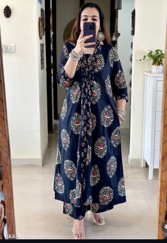 New anarkali kurta set with Cotton dupatta pant