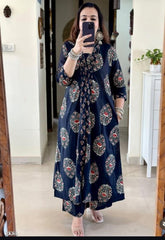 New anarkali kurta set with Cotton dupatta pant