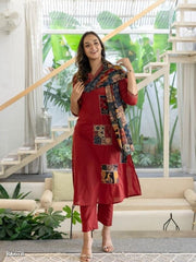 Original Patch  work on kurti with kantha handwork on kurta nd sleves