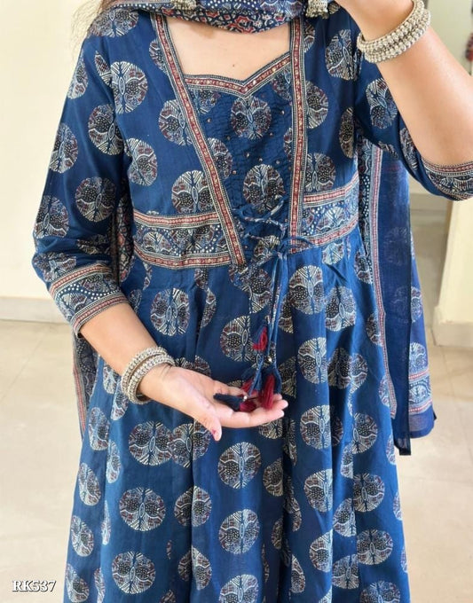 Jaipuri cotton amazing A-line suit set